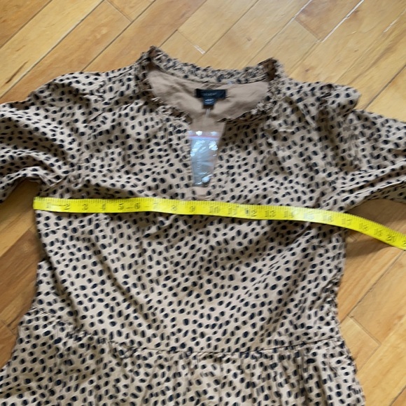 Oversized, JCrew Leopard Dot Ruffleneck Tiered Popover Dress - Picture 11 of 16